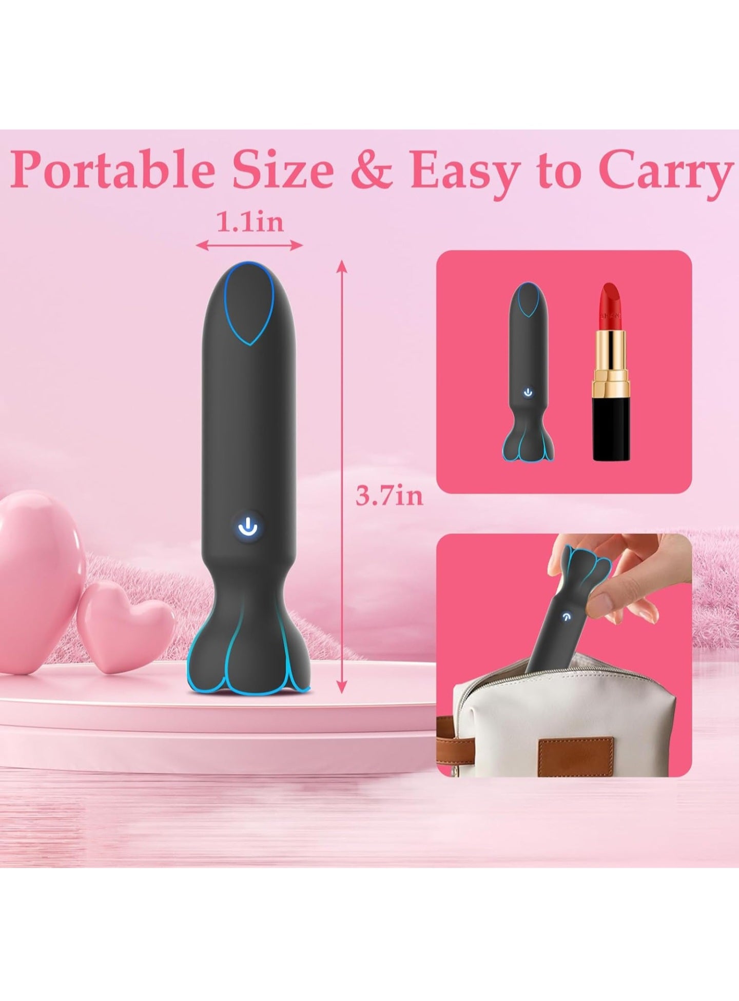 Mini Bullet Vibrator Adult Toys - Vibrators App Controlled Female Sex Toys with 9 Vibration Modes, Lipstick G Spot Dildo Clitoral Vibrator, Long Distance Discreet Vibrator for Women & Couples (Black)