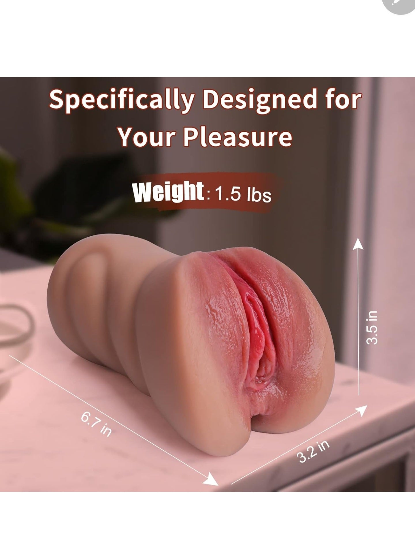 REALISTIC VAGINA & ASS: Resembling the softest skin, this 2 in 1masturbator feels lifelike to the touch and is adorned with super realistic detailing including lovely lips and a petite penetrable ass.
2 SEPARATED CHANNELS:Two closed-ended sleeve features