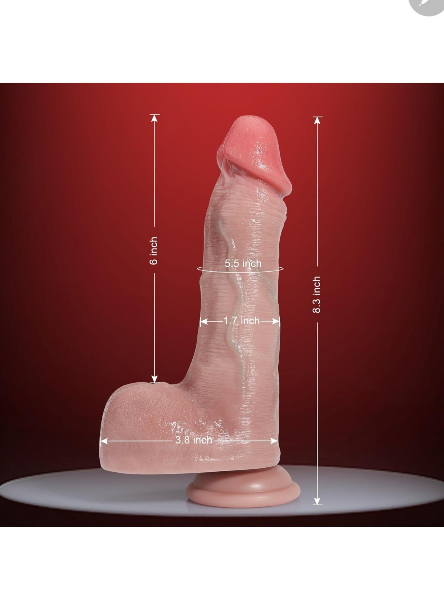 8.3” Realistic Dildo Dual Density Fat Dildo Lifelike Cock for Women Masturbation Pleasure, G Spot Dildo Silicone Penis with Squeezable Glans & Balls Adult Sex Toy with Suction Cup for Hands-free Play