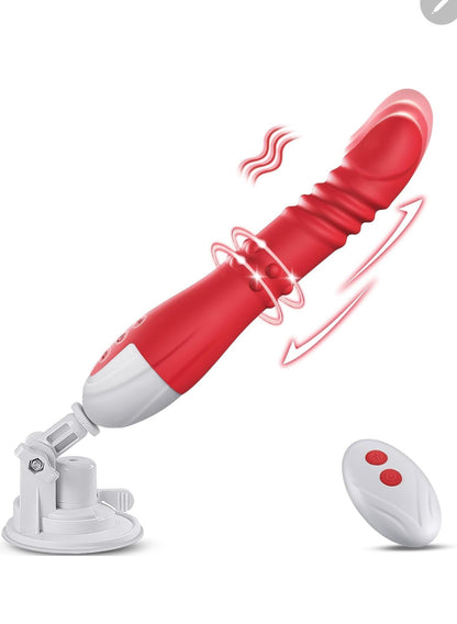 Thrusting Dildo Vibrator Sex Toys | 9.6" Sex Machine Dildos with Rotating Balls | 3 in 1 Adult Toys with 6 Thrust & Rotation *10 Vibration Modes | Adult Sex Toy Vibrators for Women Couples Pleasure B