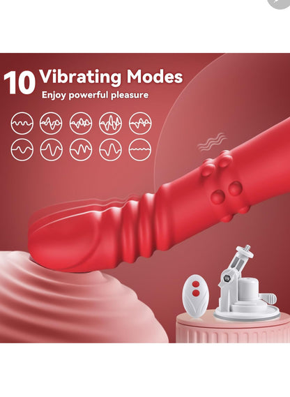 Thrusting Dildo Vibrator Sex Toys | 9.6" Sex Machine Dildos with Rotating Balls | 3 in 1 Adult Toys with 6 Thrust & Rotation *10 Vibration Modes | Adult Sex Toy Vibrators for Women Couples Pleasure B