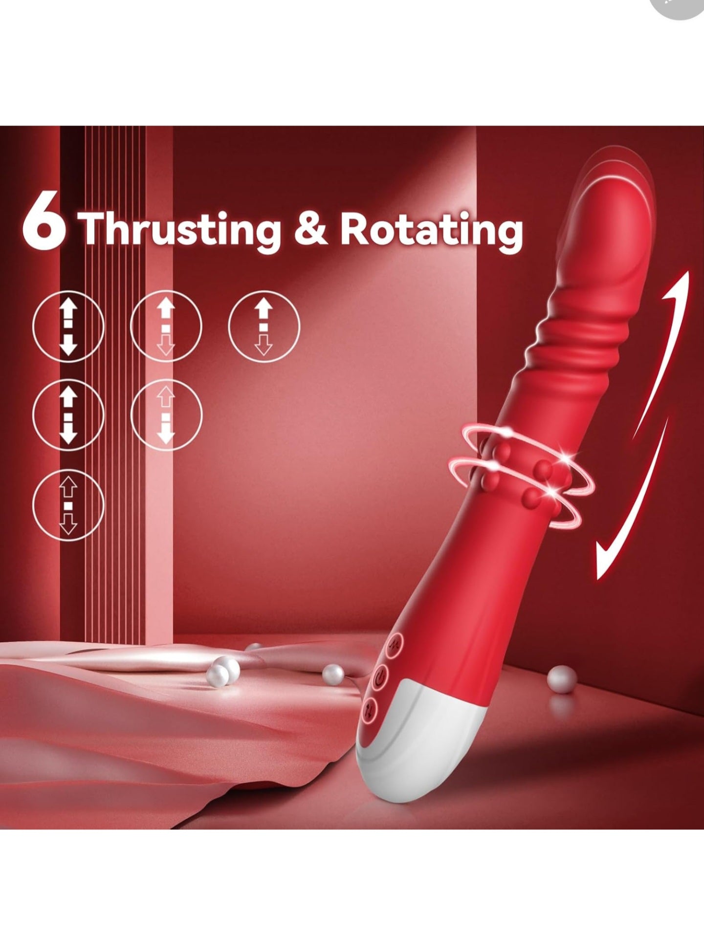 Thrusting Dildo Vibrator Sex Toys | 9.6" Sex Machine Dildos with Rotating Balls | 3 in 1 Adult Toys with 6 Thrust & Rotation *10 Vibration Modes | Adult Sex Toy Vibrators for Women Couples Pleasure B