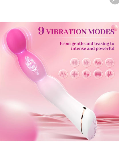 Sex Toys for Men, Vibrating Anal Beads, Silicone Anal/ Prostate/ Vagina Massager Vibrator, Adult Sex Toy with 9 Vibration Modes, Waterproof G-spot Stimulator for Women Couples