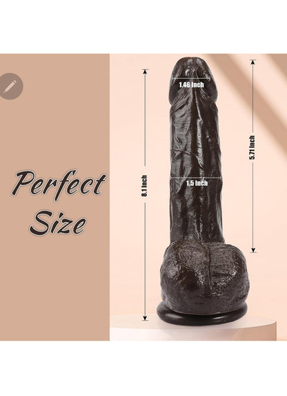 8.27 inch Soft Realistic Dildo, Human Safety Material, Big Dildos with Powerful Suction Cups for Hands-Free Play, Anal Dildo Suitable for Vaginal G-spot Stimulation, Adult Sex Toys for Women/Men/Gay