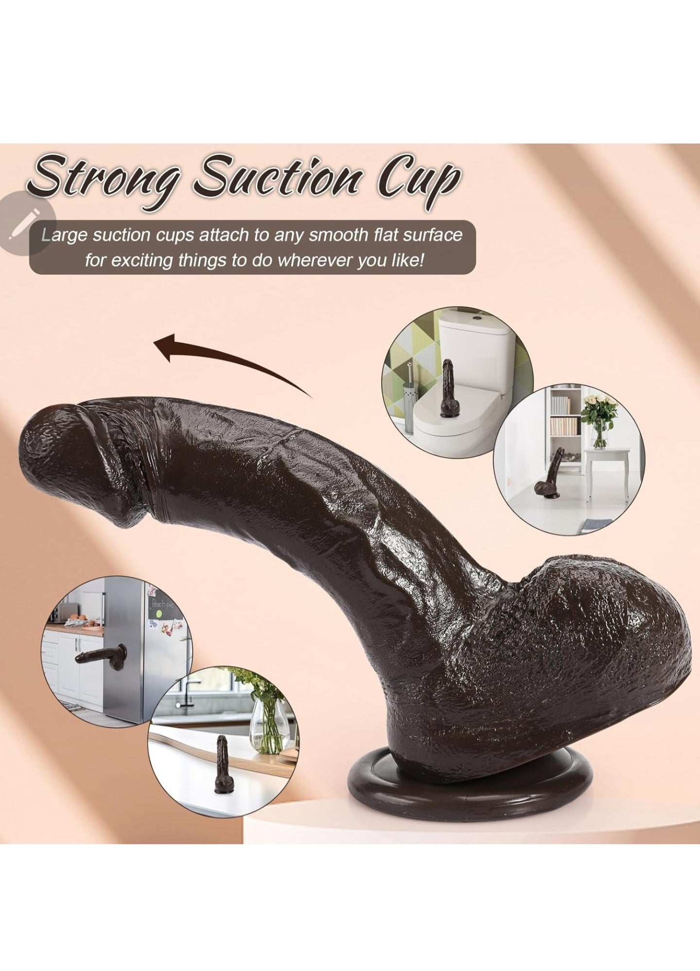 8.27 inch Soft Realistic Dildo, Human Safety Material, Big Dildos with Powerful Suction Cups for Hands-Free Play, Anal Dildo Suitable for Vaginal G-spot Stimulation, Adult Sex Toys for Women/Men/Gay