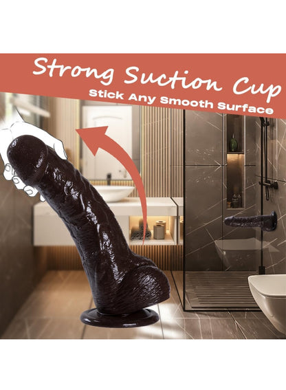 9 inch Realistic Thick Dildo Lifelike Huge Penis with Strong Suction Cup for Hands-Free Play, Body-Safe Material,G-Spot Stimulation Dildo Adult Sex Toy for Couple Women Men Soft and Flexible