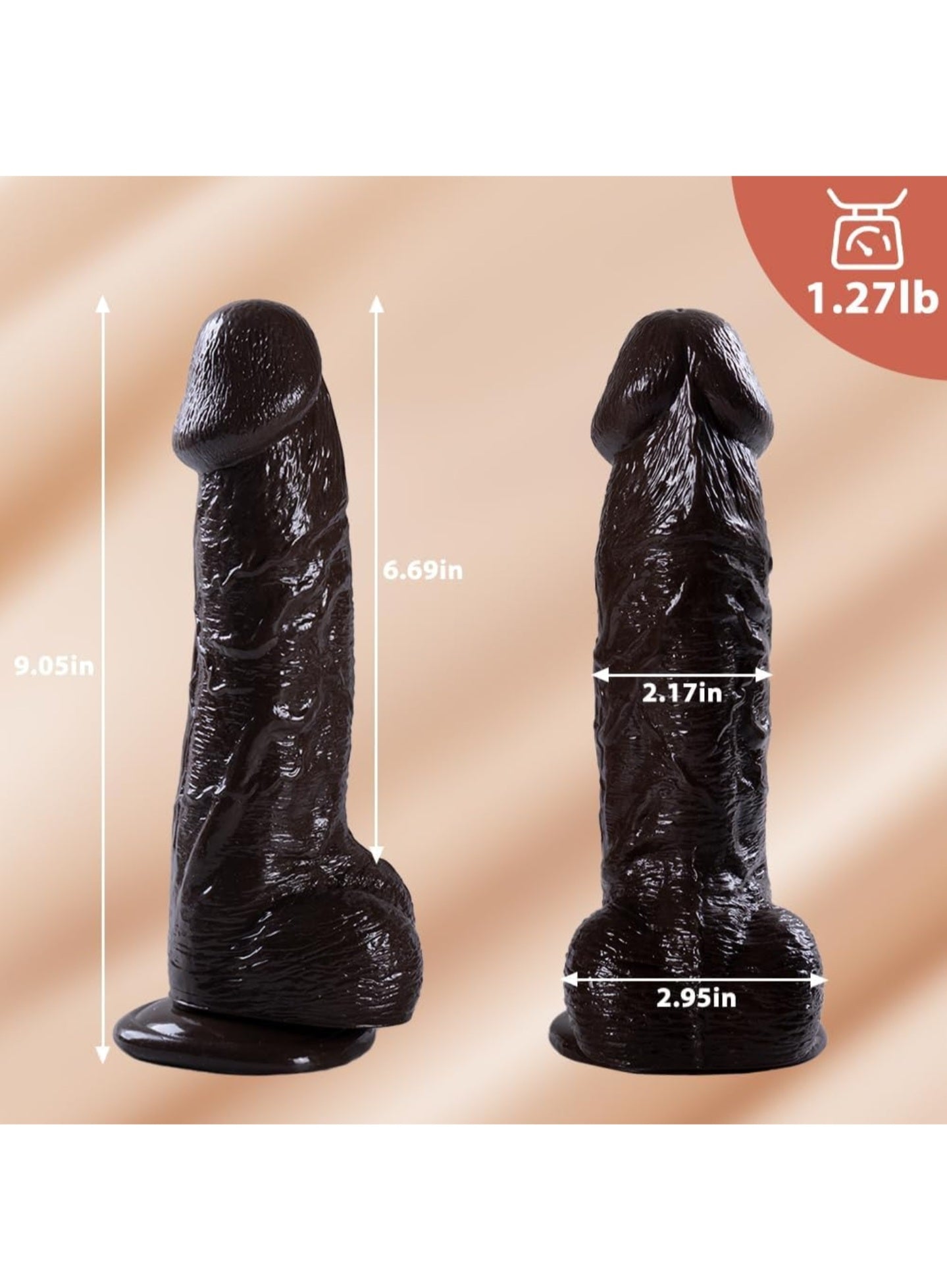 9 inch Realistic Thick Dildo Lifelike Huge Penis with Strong Suction Cup for Hands-Free Play, Body-Safe Material,G-Spot Stimulation Dildo Adult Sex Toy for Couple Women Men Soft and Flexible