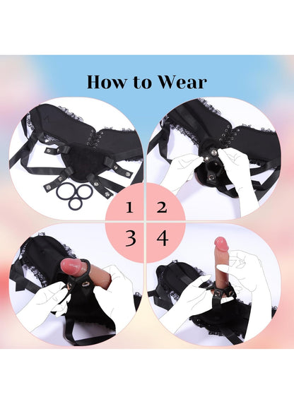 Strap On Dildo Realistic Sex Toys: Wearable Strap On Anal Dildo with Adjustable Removable Lace Harness, Realistic Sex Silicone Dildo for Lesbian Women Men Couple, Pegging Adult Sex Toys & Games