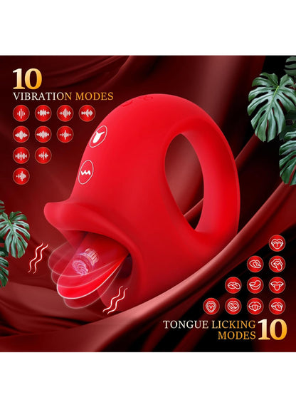 2 in 1 G Spot Vibrator Tongue Toy for Women, 10 Vibration Modes & 10 Tongue Licking Modes Women Sex Toys Female Vibrator for More Pleasure, Waterproof Adult Sex Toys for G-Spot, Nipple, Anal Play