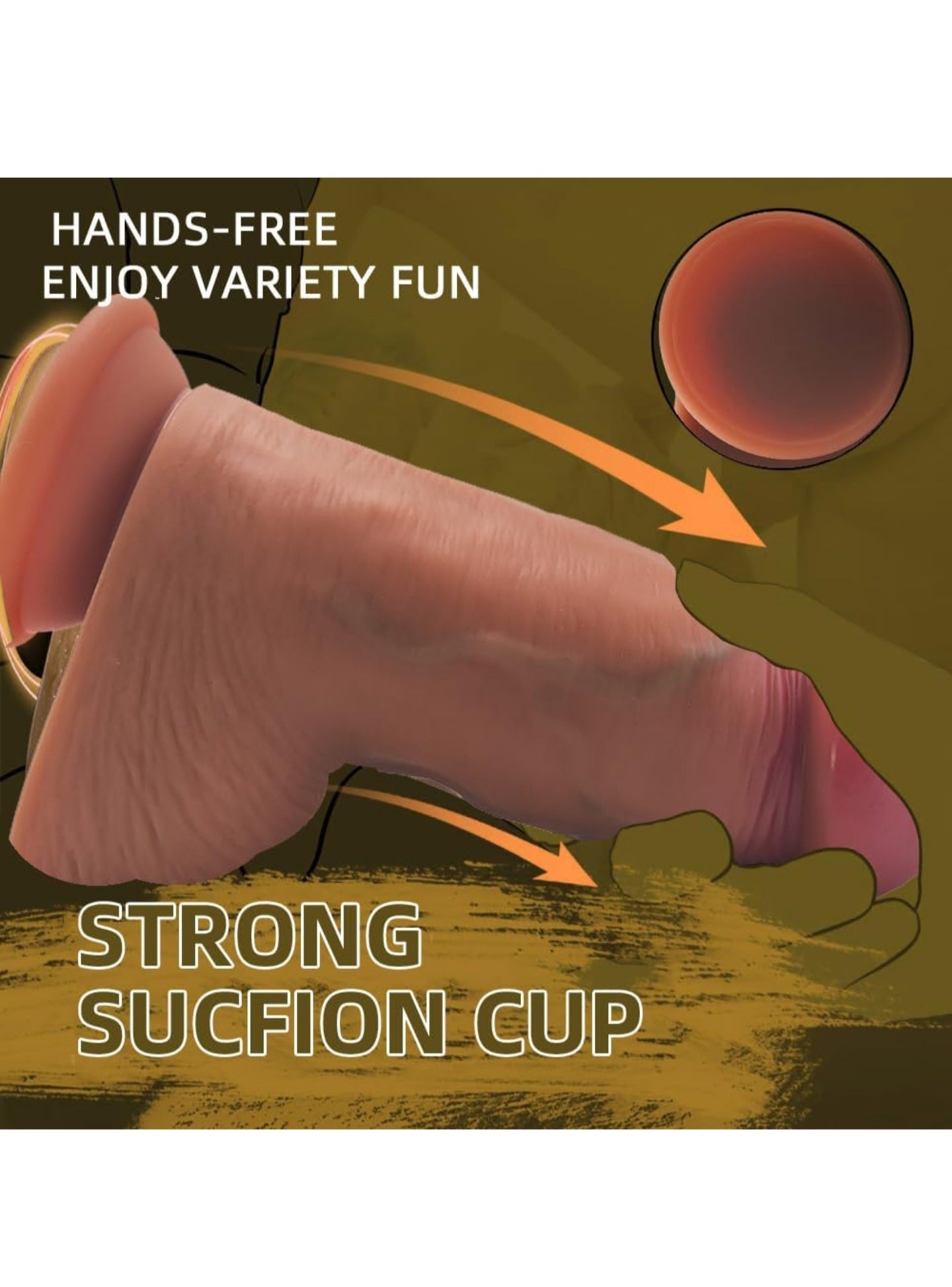 Huge Thick Dildo Sex Toy, Tracrod 2.48'' Diameter Adult Realistic Silicone Dildo with Strong Suction Cup for Vaginal G-spot Stimulation, Adult Toys for Men Women Couple Gay Pleasure (Flesh)