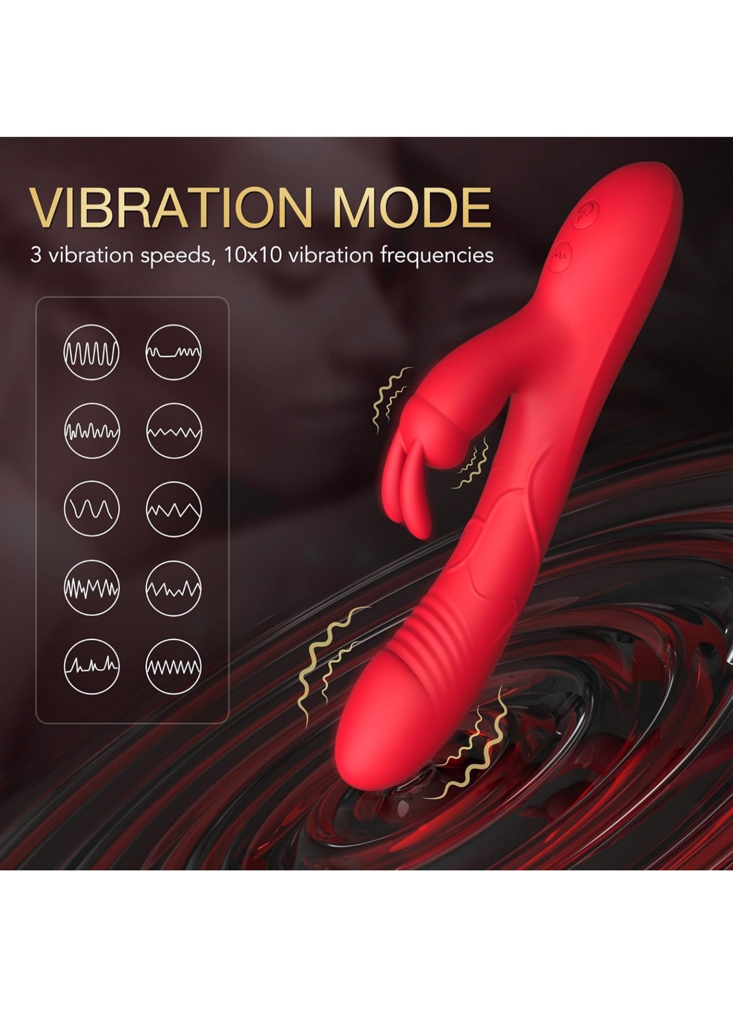 Little Lucky Sex Toys Women's Rabbit Vibrator - Made of Food-Grade Body-Safe Silicone, IPX6 Waterproof 3x7 Vibration Modes, Quiet G-spot and Clitoral Stimulation Adult Realistic Dildo Vibrator