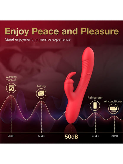 Little Lucky Sex Toys Women's Rabbit Vibrator - Made of Food-Grade Body-Safe Silicone, IPX6 Waterproof 3x7 Vibration Modes, Quiet G-spot and Clitoral Stimulation Adult Realistic Dildo Vibrator