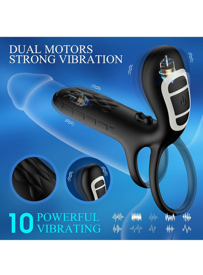 Vibrating Cock Ring Sex Toys - Couple Sex Toys Pleasure Clitoral G Spot Penis Vibrator, Silicone Penis Sleeve, Remote Control Penis Extender with 9 Vibrations, Adult Sex Toys for Men Women Couple