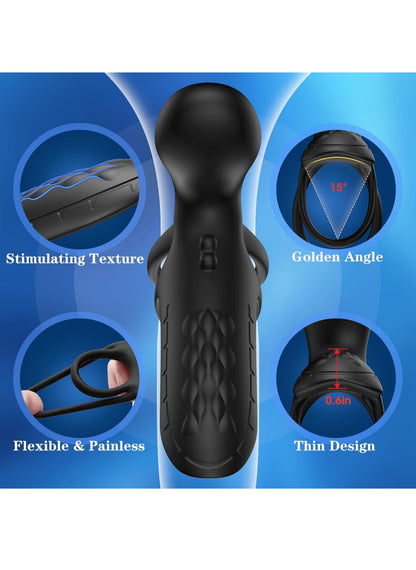 Vibrating Cock Ring Sex Toys - Couple Sex Toys Pleasure Clitoral G Spot Penis Vibrator, Silicone Penis Sleeve, Remote Control Penis Extender with 9 Vibrations, Adult Sex Toys for Men Women Couple