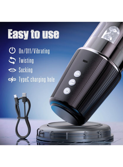 Automatic Male Masturbator Sex Toys for Men with 5 Sucking Twisting &7 Vibrations Modes, Male Sex Toy Masturbators Penis Pump, Tivino Electric Pocket Pussy Vibrating Male Stroker