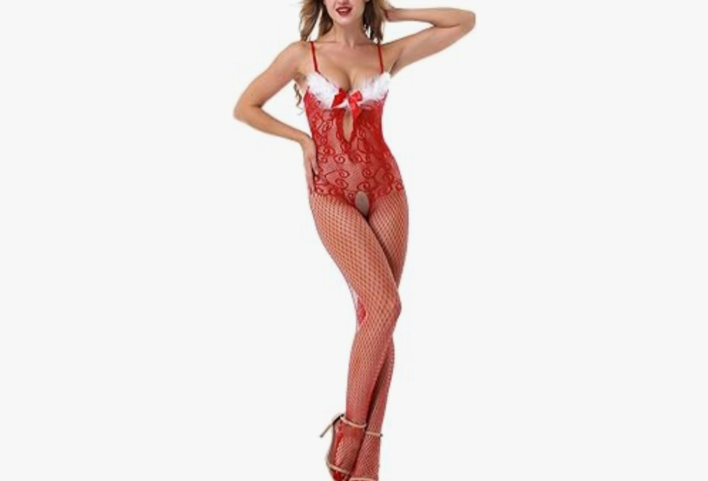 Women's Sexy Bodystocking Strap Bodysuits Thigh Lingerie Fishnet