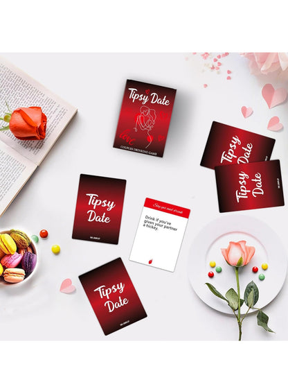 Couples Games for Adults,Drinking Game for Couples,Tipsy Date Card Games,50 Fun Dares & Questions for Date Night or Party Games,Perfect Anniversary & Valentines Couples Gifts for Him and Her