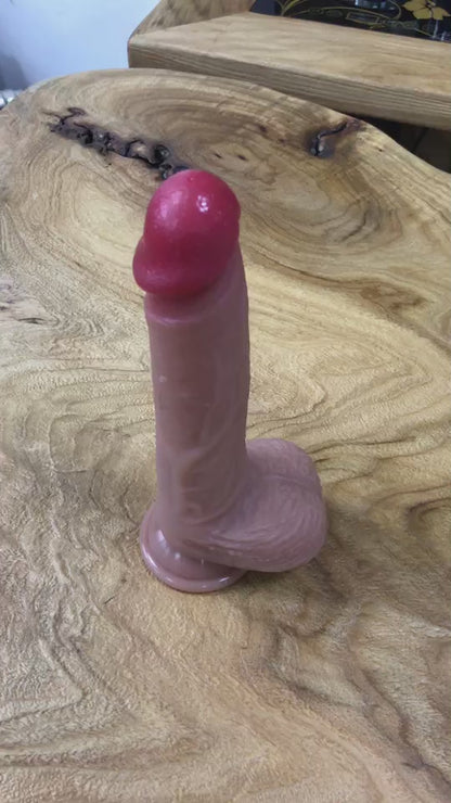 8.5" Realistic Thrusting & Vibrating Dildo with Wireless Remote - Intelligent Heating & 10-Mode Dual Action - Waterproof Dual-Layer Silicone