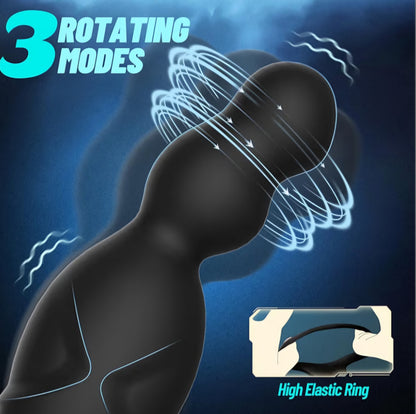 Anal Sex Toys for Men, Anal Vibrator Prostate Massager with Cock Ring, Vibrating Anus Butt Plug with 3 Rotating & 10 Vibrating Modes, Anal Beads for Gay Couples Adult Sex Toys for Man