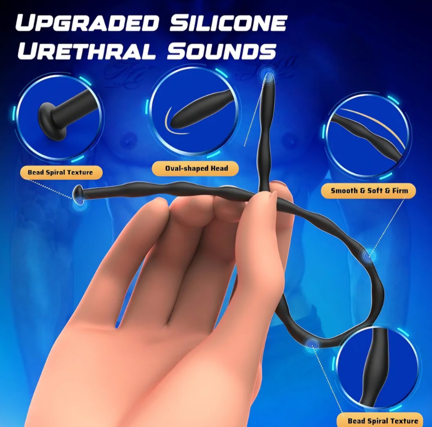 Urethra Sound Penis Plug Toy - 8 PCS Silicone Dilators Catheters & Sounds Set Urethral Plug Male Sex Toys, Sounding Rods Urethra Prostate Stimulator Sexual Pleasure Tools Adult Sex Toy for Men