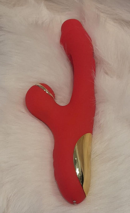 Flapping Sucking Vibrator G Spot Dildo Sex Toy for Women Rabbit Clit Stimulator Wand Vibrator Massager with 7 Tongue Slapping Finger 7 Vibration Suction Pulse Modes for Vaginal Anal Stimulation Waterproof Female Adult Sex Toy (Red)