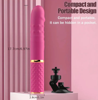 Premium 2-in-1 Automatic Thrusting Vibrator & Hands-Free Sex Machine | 10 Intense Modes, Suction Cup Base & USB Rechargeable