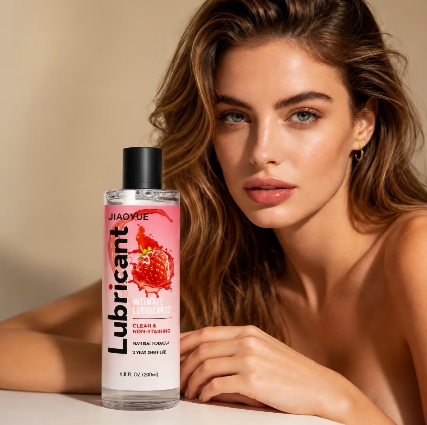 Strawberry Flavored Intimate Lubricant – Water-Based, Long-Lasting Lube & Non-Staining Formula (6.8 fl oz / 200 ml)