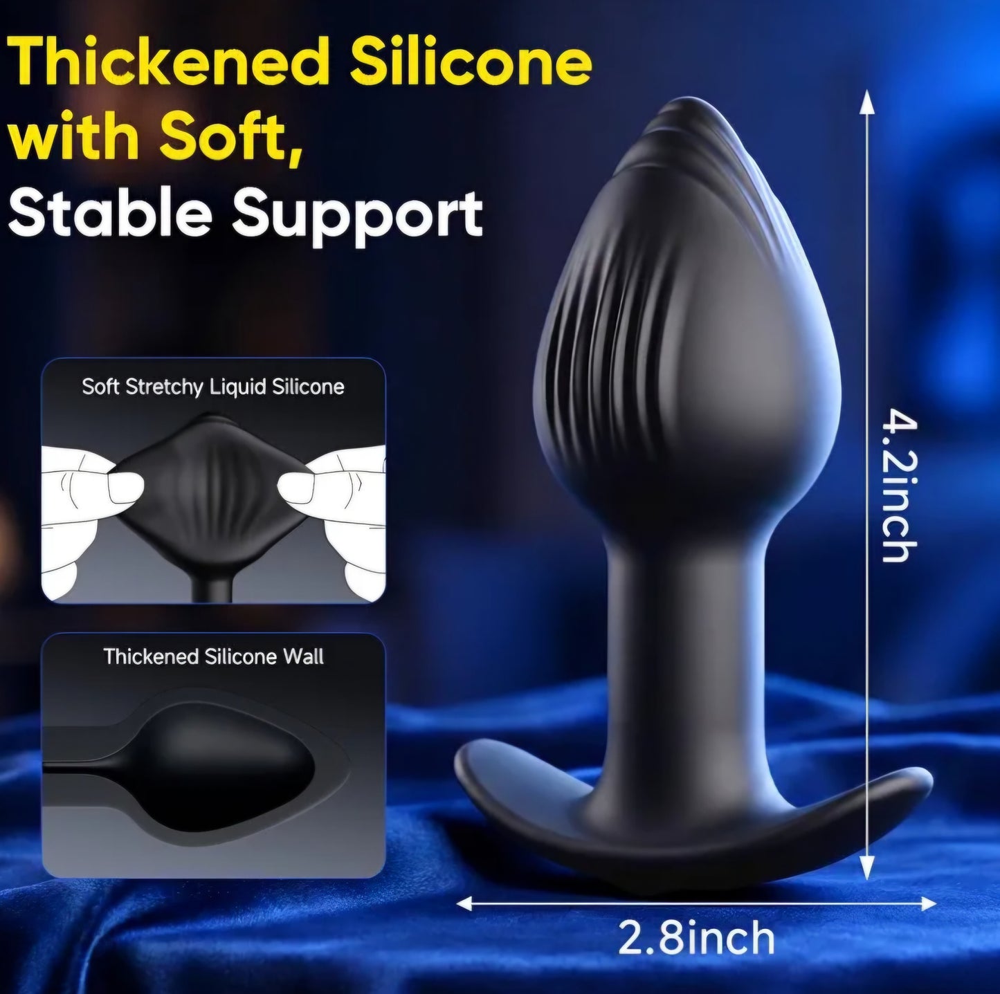 Magnetic Inflatable Anal Butt Plug, Adjustable Anal Training Stretcher with Rolling Weighted Ball, Soft Silicone Wearable Butt Plug with Secure T-Bar Base Prostate Massager for Adults AMA