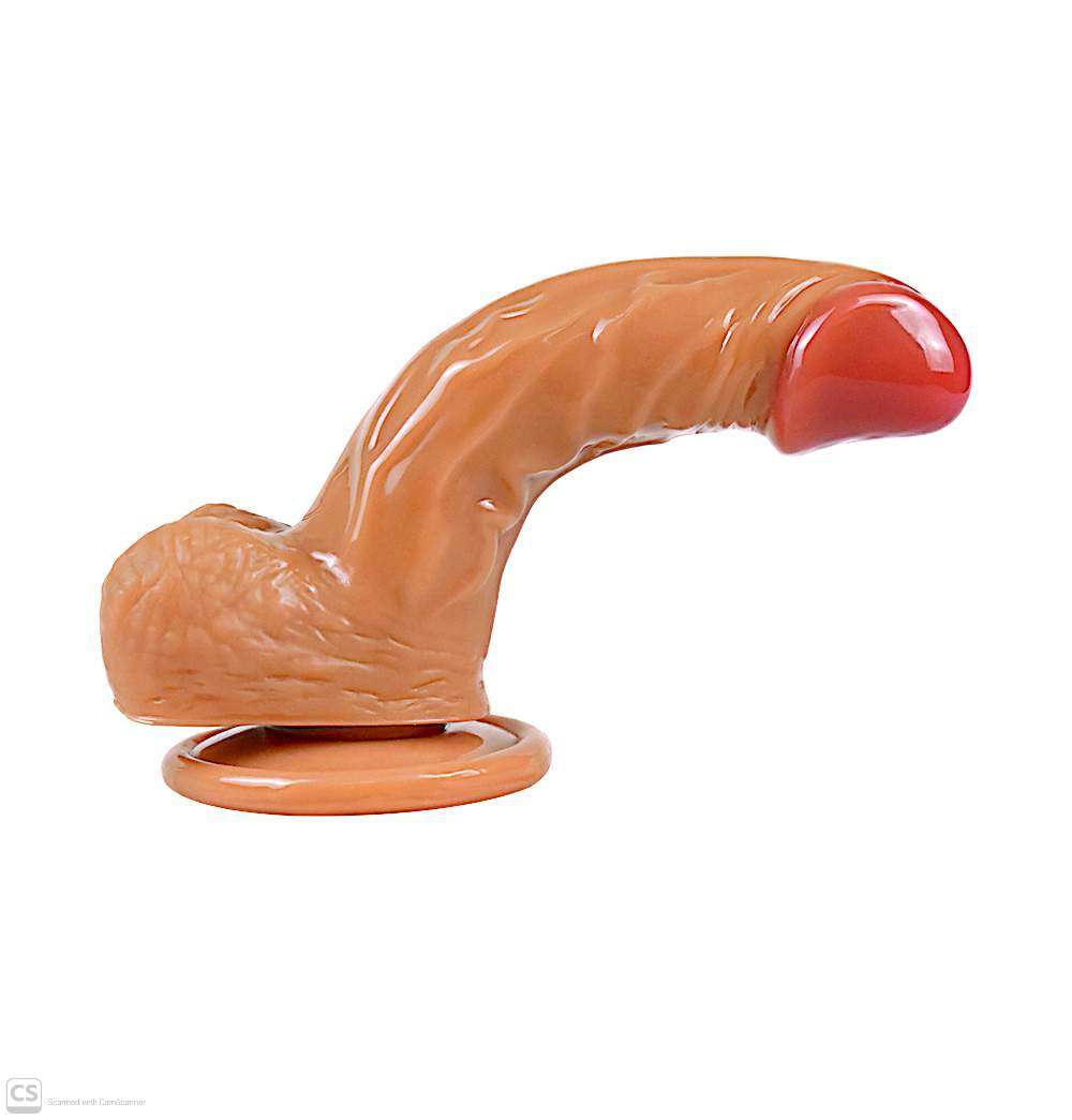 Realistic Silicone Strap-On 7.48 Inch Dildo – Flexible Curved Design with Adjustable Harness