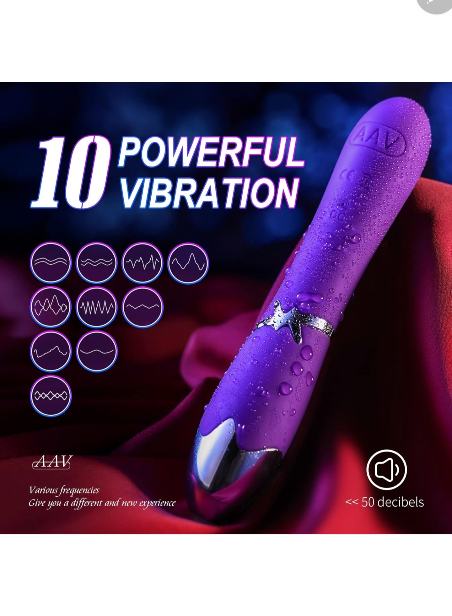 Clitoral Vibrator Sex Toys for Women - Adult Toys with 10 Powerful Vibrating Modes for Clitoral Nipple Anal and Vaginal Stimulation, G-Spot Wand Vibrator Adult Sex Toy for Female Adults and Couples