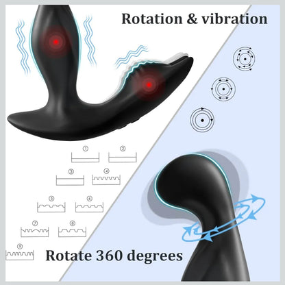 Rotating & Vibrating Anal Vibrator Prostate Massager Male Sex Toys, Adult Toys App Control Prostate Stimulator Toy with 3 Rotating & 9 Vibrating Modes Butt Plug Adult Anal Sex Toys for Men