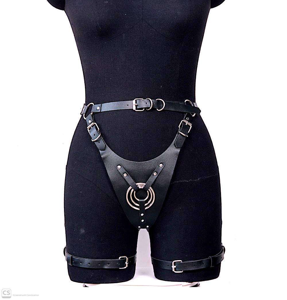 Premium Adjustable O-Ring Strap-On Harness Panty with Thigh Garters