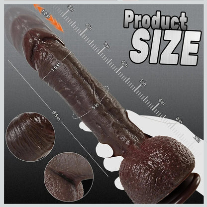 Fast Thrusting Black Dildo Vibrator with 3 Thrusting Speeds & 9 Vibrations, Realistic Silicone Dildos for G-spot Anal Stimulation, Heated Dildo with Strong Suction Cup Adult Sex Toys for Women and Men