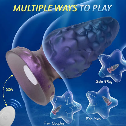 6.9" Vibrating Butt Plug Large Buttplug, Monster Tentacle Dildo Knot Silicone Anal Plug for Training & Stretching, Vibrating Anal Plug Prostate Massage with Suction Cup, Adult Sex Toys for Men Women AMA