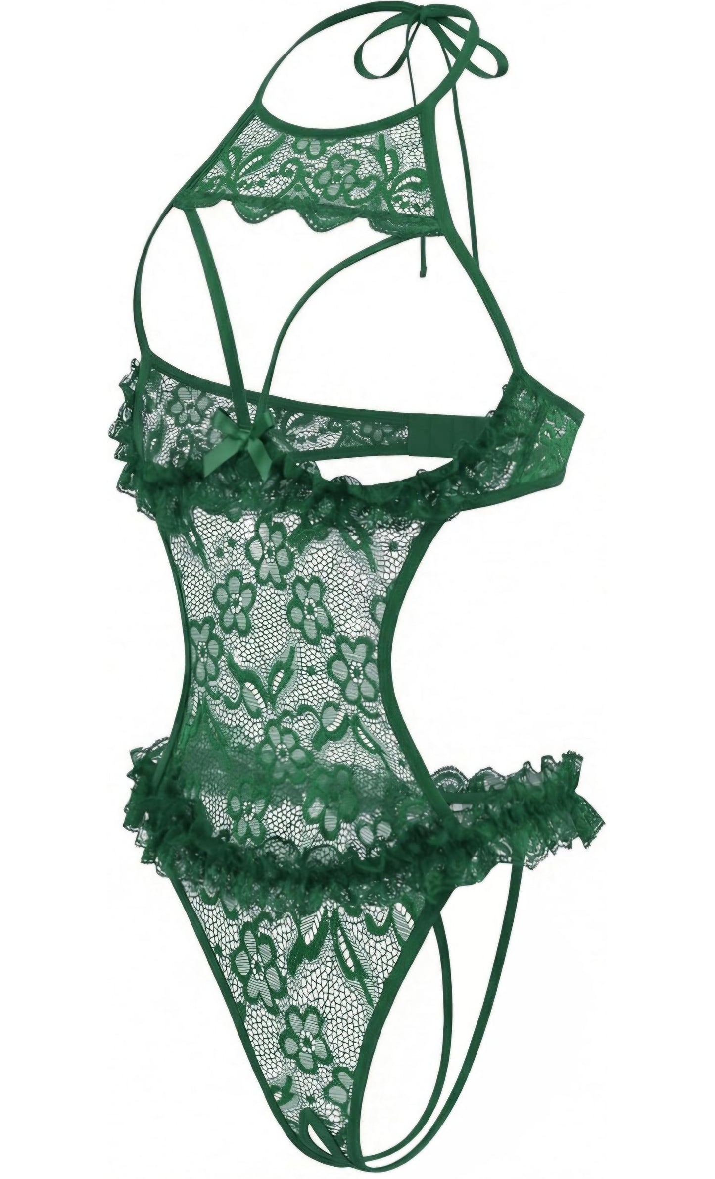 Avidlove Sexy Lingerie for Women Halter Neck One Piece Teddy Bodysuit Lace Mini Babydoll Sleepwear Size L AMA