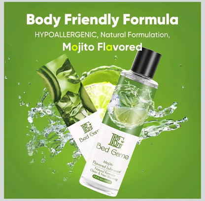 Water-Based Mojito Flavored Lubricant Personal Lube for Men, Women, and Couples, Massage Gel PH Balanced Massage Oil with Non-Sticky Natural Travel Sized Lube - 6.8 Fl Oz
