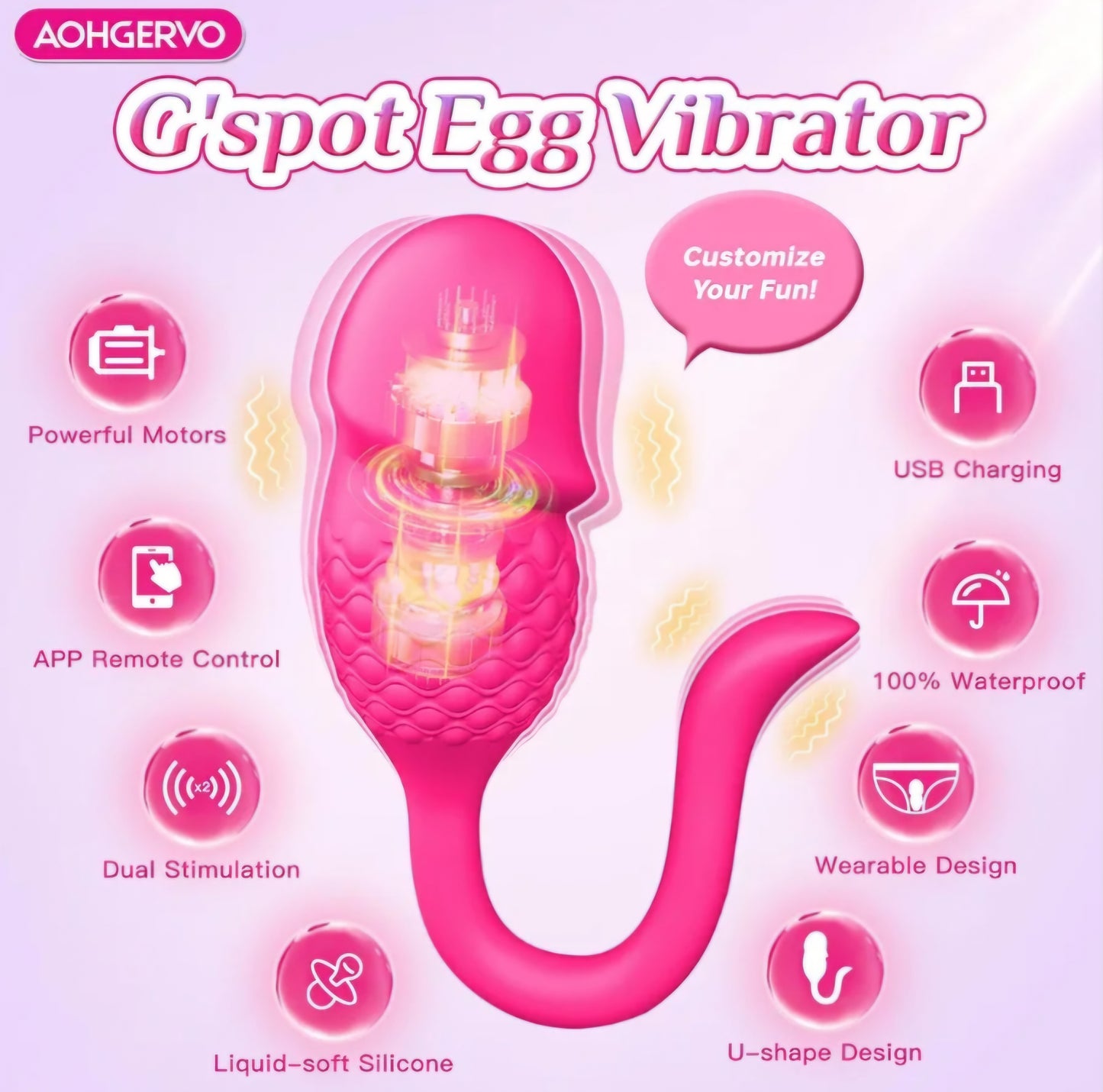 Wearable Vibrator APP Remote Control Female Adult Sex Toys for Women, 2 in 1 Vibrating Panties Egg with 9 Modes Pinpoint Clitoral Dual Stimulation, Waterproof Mini Couples Sex Toy