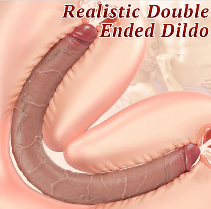 Long Double Dildo Sex Toys - 19.7" Realistic Double Sided Dildo for Lesbian Sex or Vagina and Anal Simultaneousl Play, Silicone Huge Thick Dildos G Spot and Anal Sex Toys for Women & Couples SF