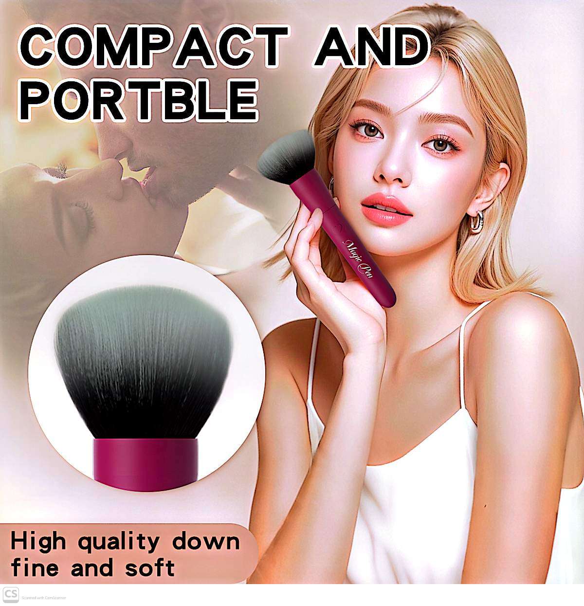 10-Frequency Vibrating Makeup Brush Massager – USB Rechargeable & Waterproof