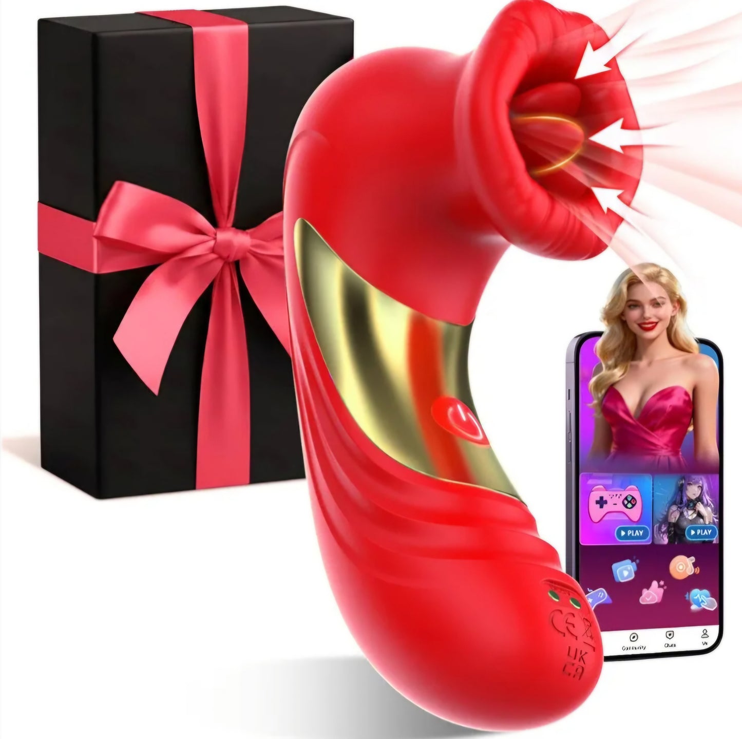 Vibrator Sex Toys for Women,3-in-1 Clit Sucker Adult Toys with APP Control 10 Sucking & Licking Modes for Women Clitoral Nipple,Rose Toy Couples Sex Toy G-Spot Vibrators,Adult Sex Toys & Games (Red)