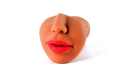 Dual-Ended Realistic Flesh-Toned Stroker - 7-Inch Multi-Sensation Pocket Pussy Masturbator Vagina Mouth Anus BlowJob