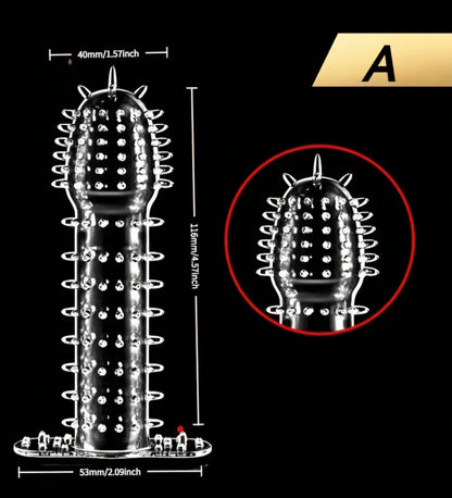 5-Pack Granular Spiral Reusable Condom Sleeve Set