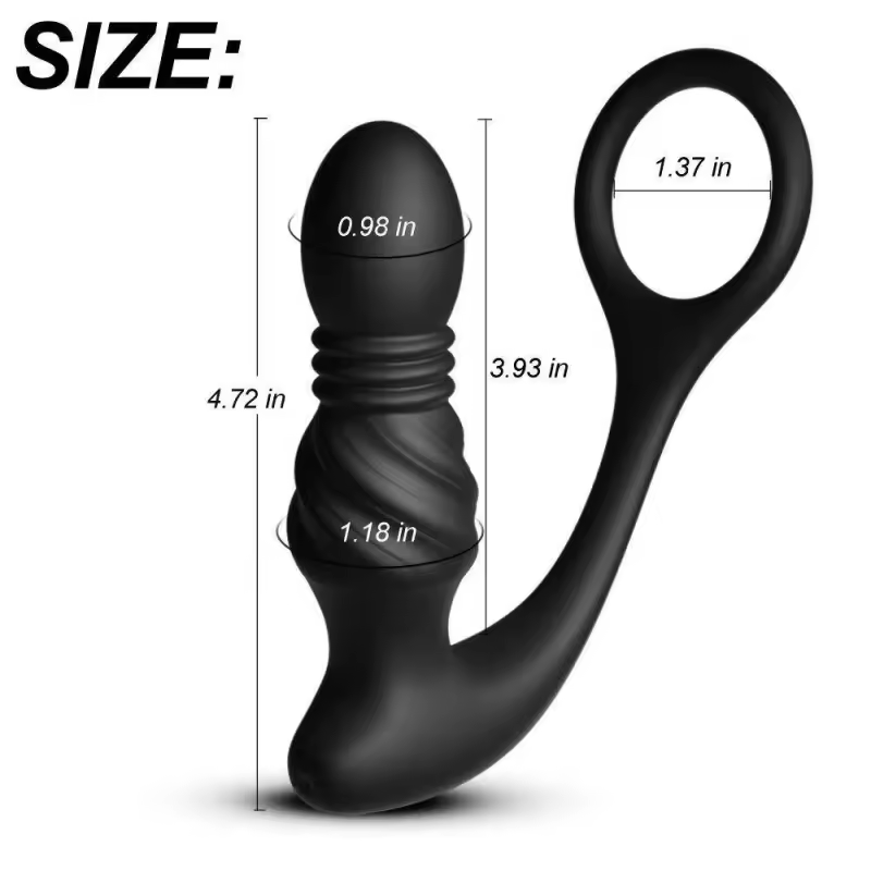 App Controlled Thrusting Anal Prostate Massager Anal Plug Male Men Gay with Penis Cock Ring
