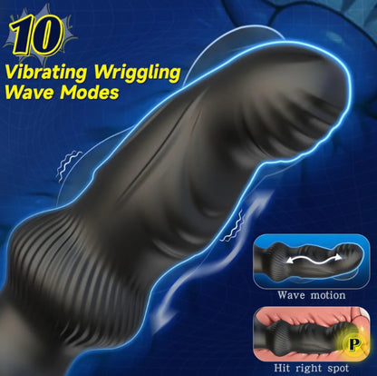 Prostate Massager Anal Dildo Vibrator Sex Toys for Men, Vibrating Cock Ring
Butt Plug Adult Toys with Dual Rings, Remote Control Anal Beads with Penis Ring, 10 Wriggling & Vibrating Modes, Wave Motion