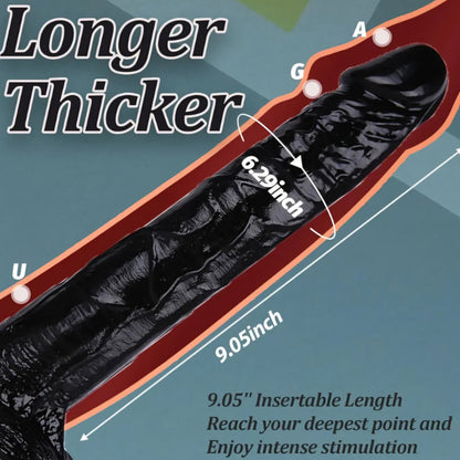 Realistic Dildo,12 inch Huge Dildo Sex Toy with Strong Suction Cup for G spot and Anal Play, Lifelike Ultra Big Black Anal Dildos with Small Glans Adult Sex Toy (Black) SF