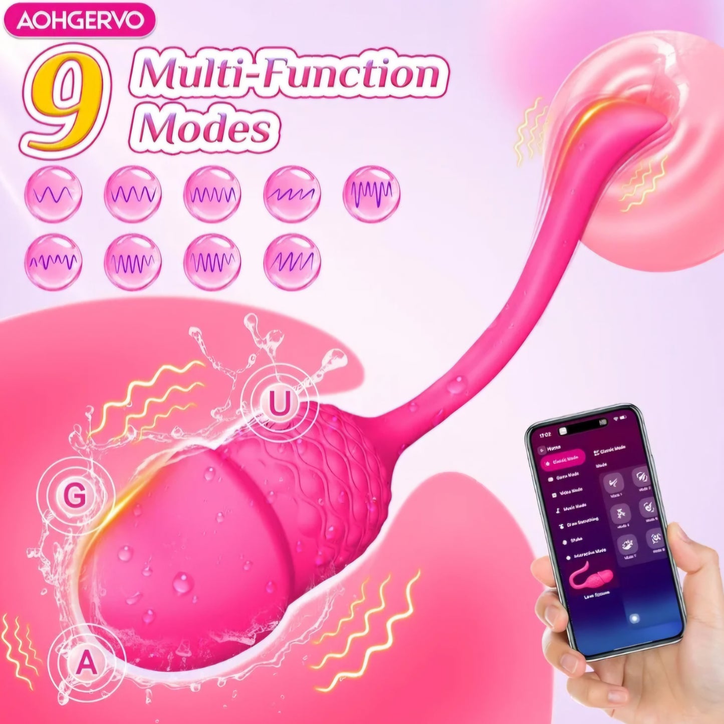 Wearable Vibrator APP Remote Control Female Adult Sex Toys for Women, 2 in 1 Vibrating Panties Egg with 9 Modes Pinpoint Clitoral Dual Stimulation, Waterproof Mini Couples Sex Toy