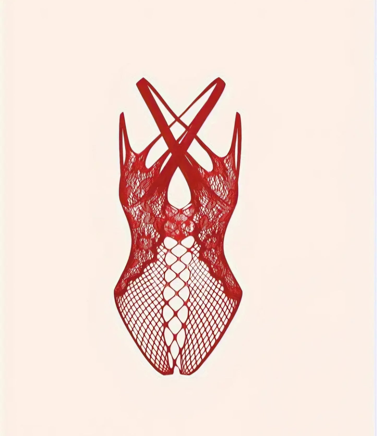 Red Hollow Design Erotic Bodysuit Lingerie ❤️‍🔥 - One Size