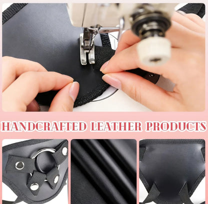 Strap On Wearable Harness for Dildo Play, Adjustable Waist & Hip Strap-On Dildo Holder with Interchangeable Metal O-Rings for Women Men Lesbian Gay Couples Vaginal & Anal Play (Black)