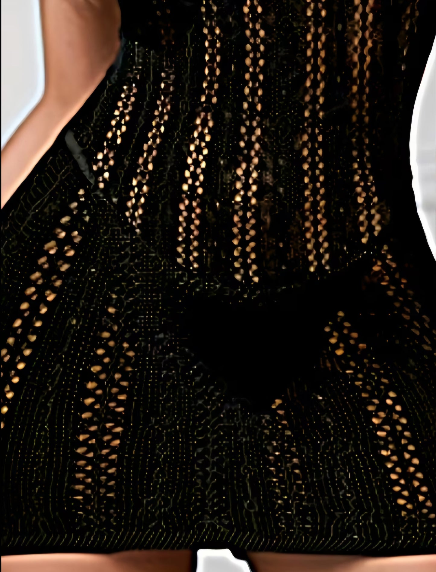 Women’s Sleeveless Striped Cover-Up Mini Dress – Sheer Knit Beachwear & Party Outfit One Size AMA
