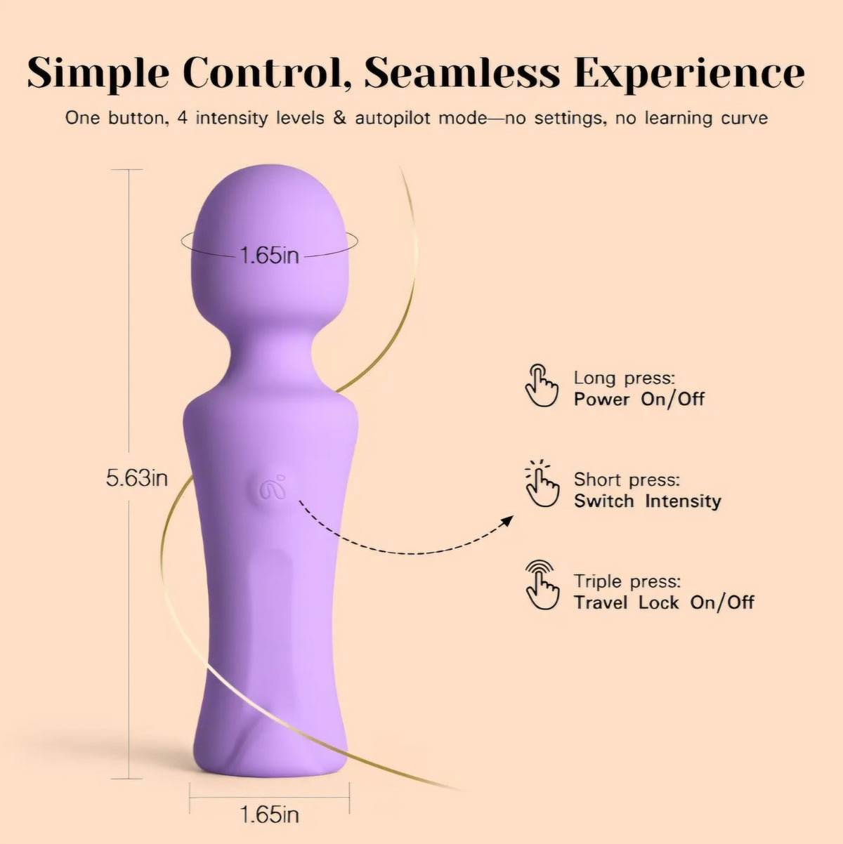 Tracy’s Dog Pocket Wand Vibrator - Mini Cordless Wand Massager for Women Clit Stimulation, 4 Intensity Levels, Waterproof, Rechargeable Travel-Friendly Adult Sex Toy for Solo & Couples, Sex Games